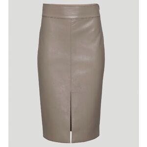 Aritzia BABATON Pegu Vegan Leather Pencil Skirt in Mushroom